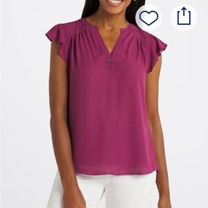 Burgundy Blouse with Stud Detail